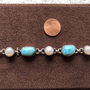 Artisan 925 Larimar & Pearl Bracelet